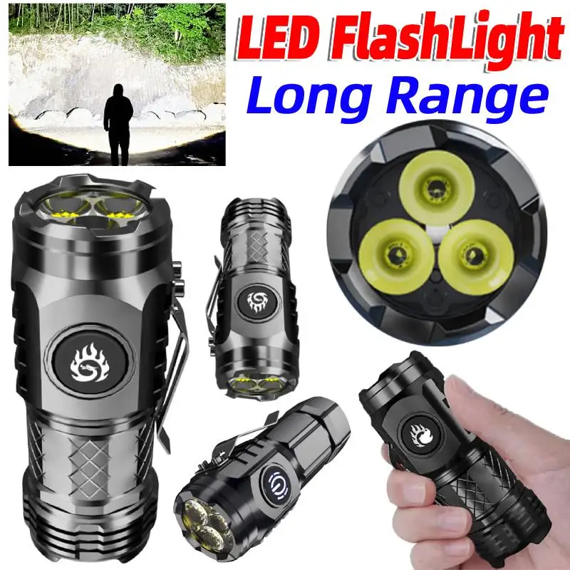 

LED Long Range Flashlight 20W Powerful Portable Tactical Hunting Light Waterproof Ultra Powerful Mini Torch for Camping Fishing