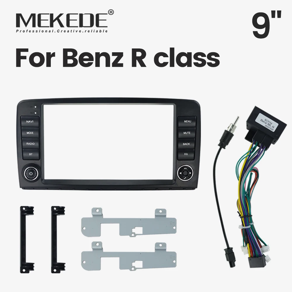 MEKEDE Car Radio Fascia Frame For Benz R-Class R Class W251 R280 R300 R320 2005 - 2017 Audio Install Dash Frame Mount Kit Panel