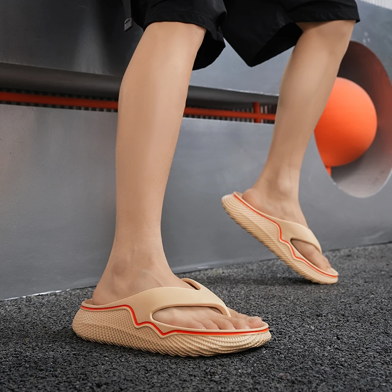 Sommer-Herren-Hausschuhe, weiche Flip-Flops für drinnen und draußen, bequeme Slides, Freizeitschuhe, Herren-Strandsandalen, Herren-Hausschuhe – Detail 9