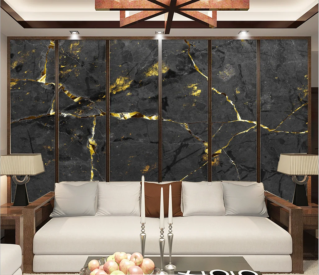beibehang Custom modern new abstract dark black marble pattern hotel background moisture proof papel de parede wallpaper