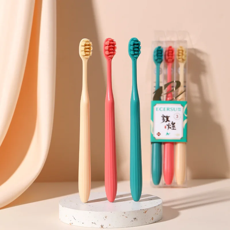 Chinese Style Antibacterial Toothbrush Adult Suit Couple's Small Head Ultra-Fine Soft Fur Household Travel Independent Packaging