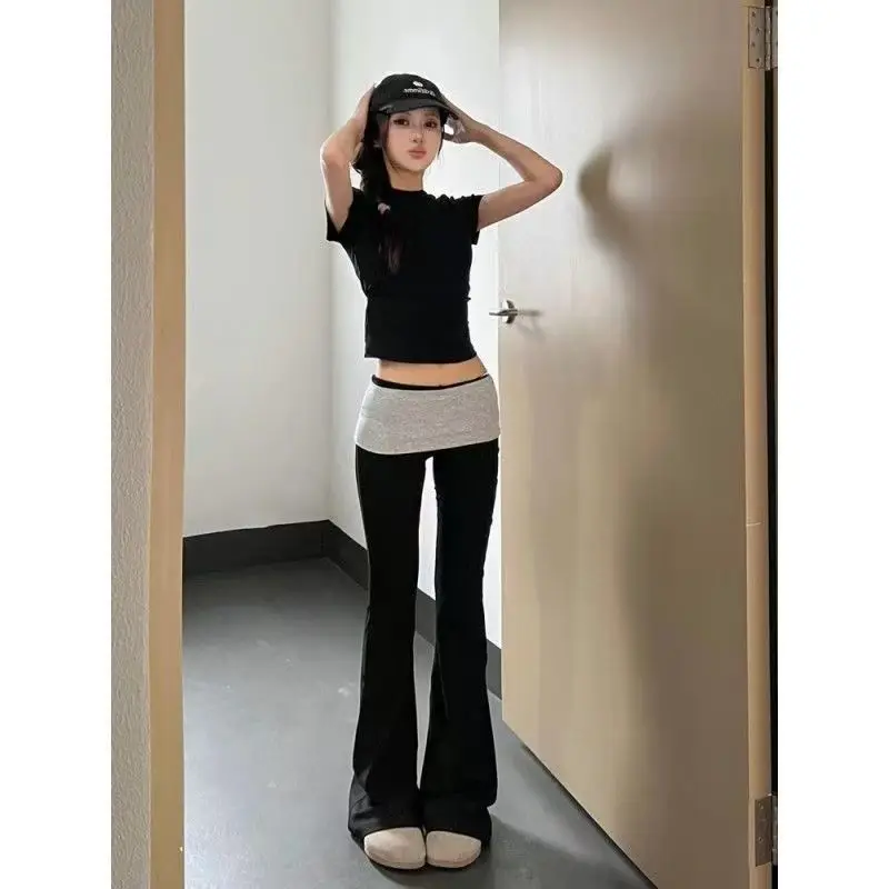 Grunge Subcultural American Streetwear Punk Wide Leg Trousers Women Y2k Pants Pantalones Cargo Y2k Streetwear Flare Sweatpants