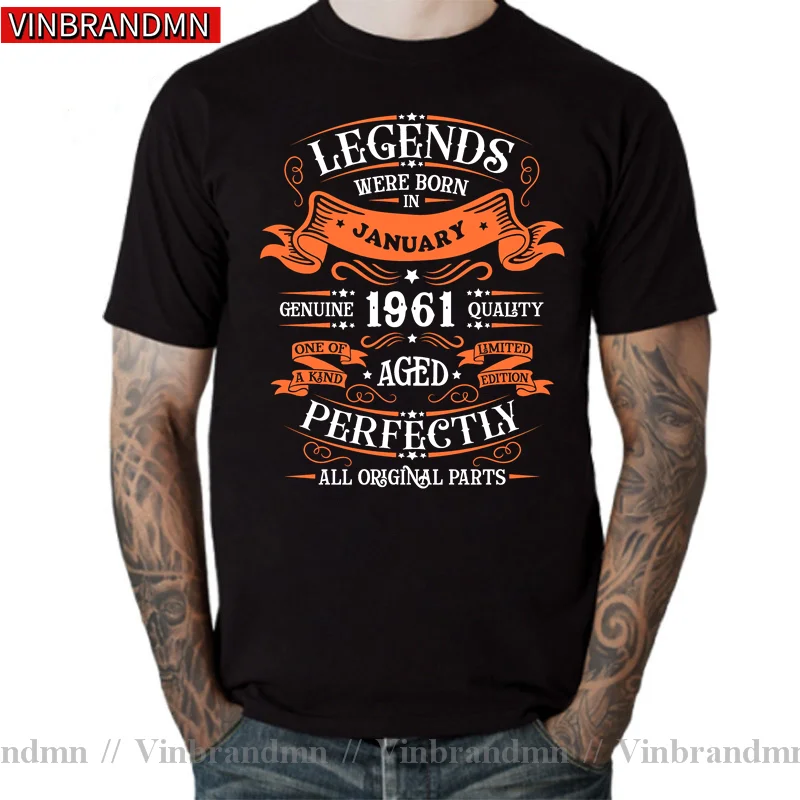 Legends Born in 1961 Aged Perfectly November September October December January Febuary March April May June July August T Shirt