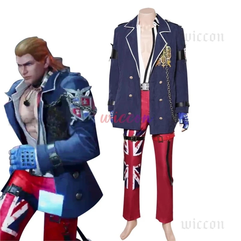 Juego Tekken 8 Steve Fox Cosplay disfraz de fantasía disfraz para hombres adultos ropa chaqueta pantalones uniforme conjunto Halloween carnaval traje