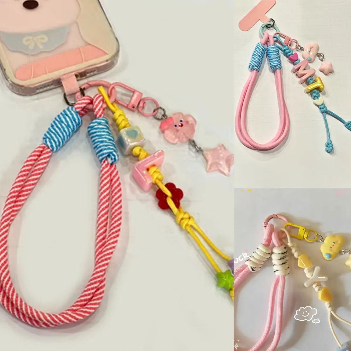 1 قطعة سلسلة مفاتيح مخصصة بأحرف أكريليك ملونة ، قلادة على شكل نجمة ، حقيبة/سحر الهاتف المحمول ، هدية عيد الحب/عيد الميلاد