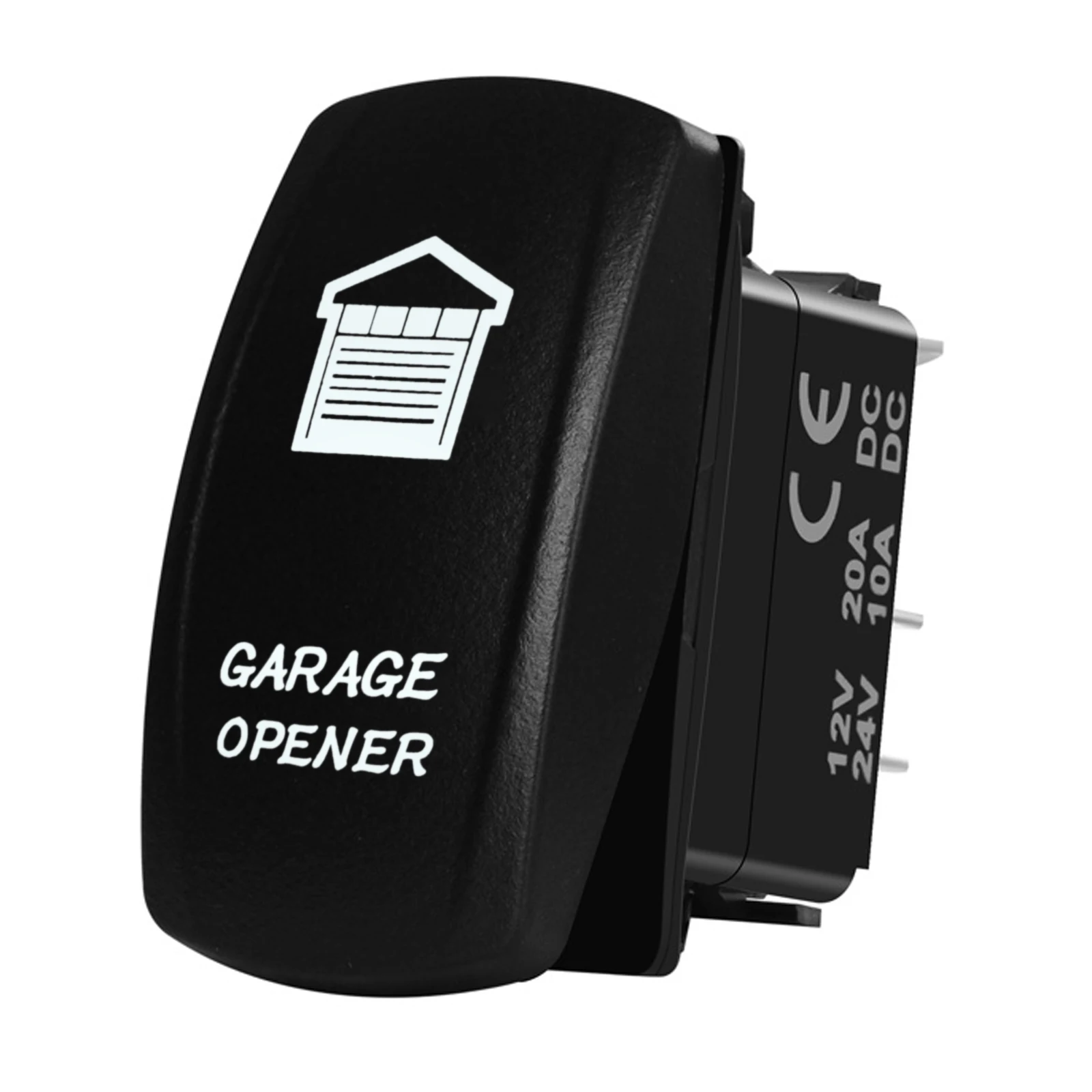 Garage Opener Rocker Switch 12V-24V DPDT 3 Position ON OFF ON Button Locking & Momentary Waterproof for Car Boat RV Caravan Door