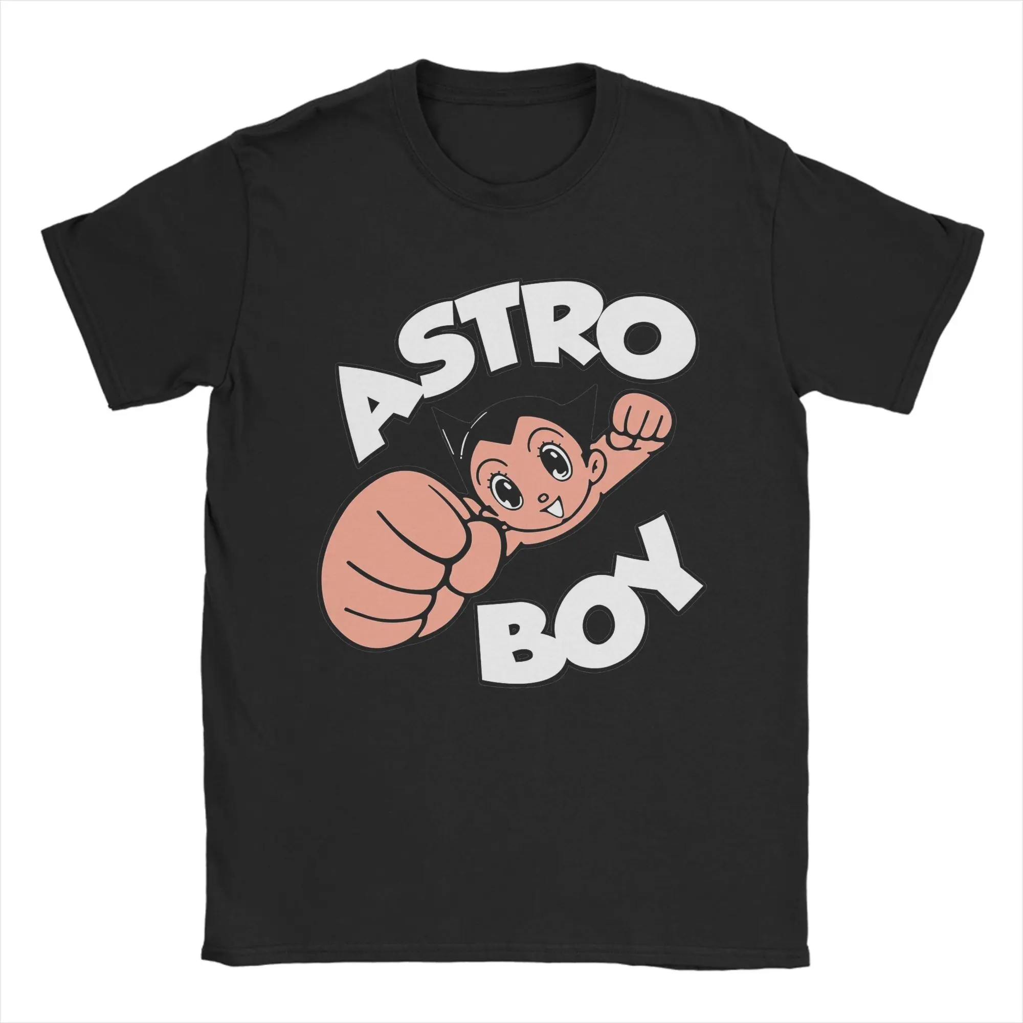 Camiseta Astro Boy para hombre, camisetas 100% de algodón, Harajuku, Astroboy, Anime, cuello redondo, manga corta