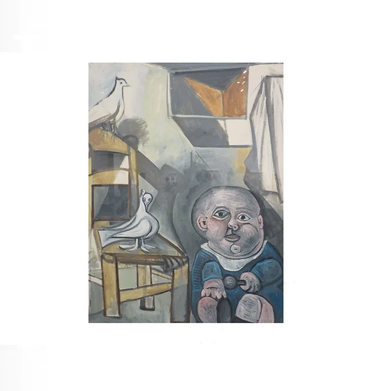 Child with Doves, 1943. Picasso Paris, Art Print Canvas Poster, Living Room Decor, Home Wall Picture