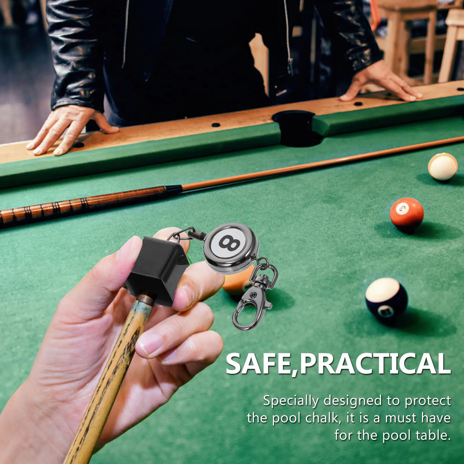 

Pool Cue Chalk Holder Black Protective Cover Professional Billiard Accessories Premium Table Game Supplies Pool Chalk Holder