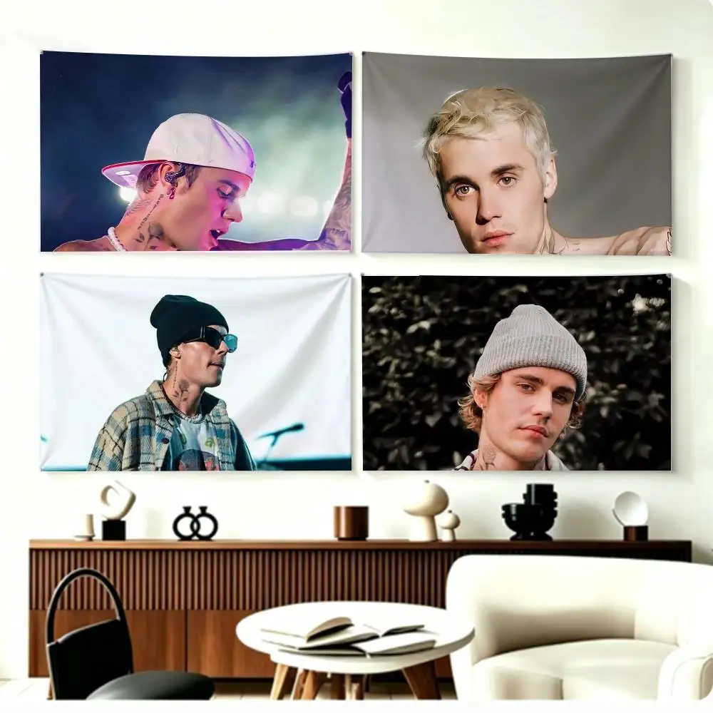 

J-Justin S-Singer B-Bieber Flags Wall Hanging Background Art Banner for Bedroom Home Outdoor Decor