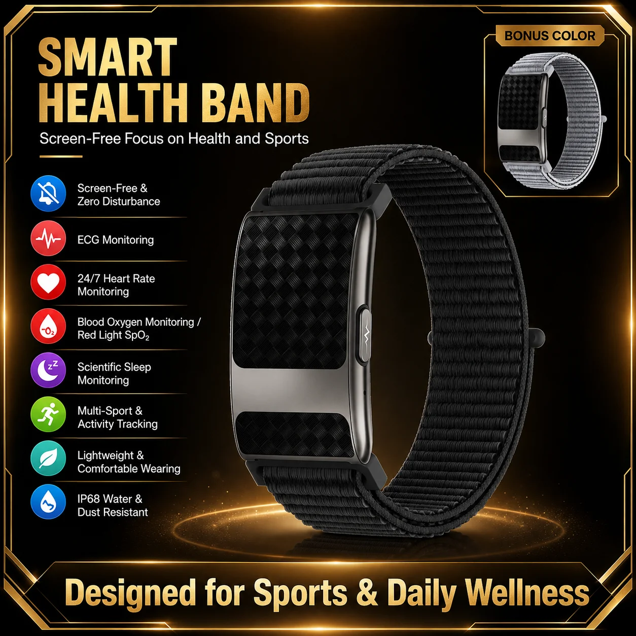 Smart Bracelet ECG Nursing Grade Smart Bracelet HRV Body Fat BMI Smart Band Body Temperature Health Fitness Tracker Watch