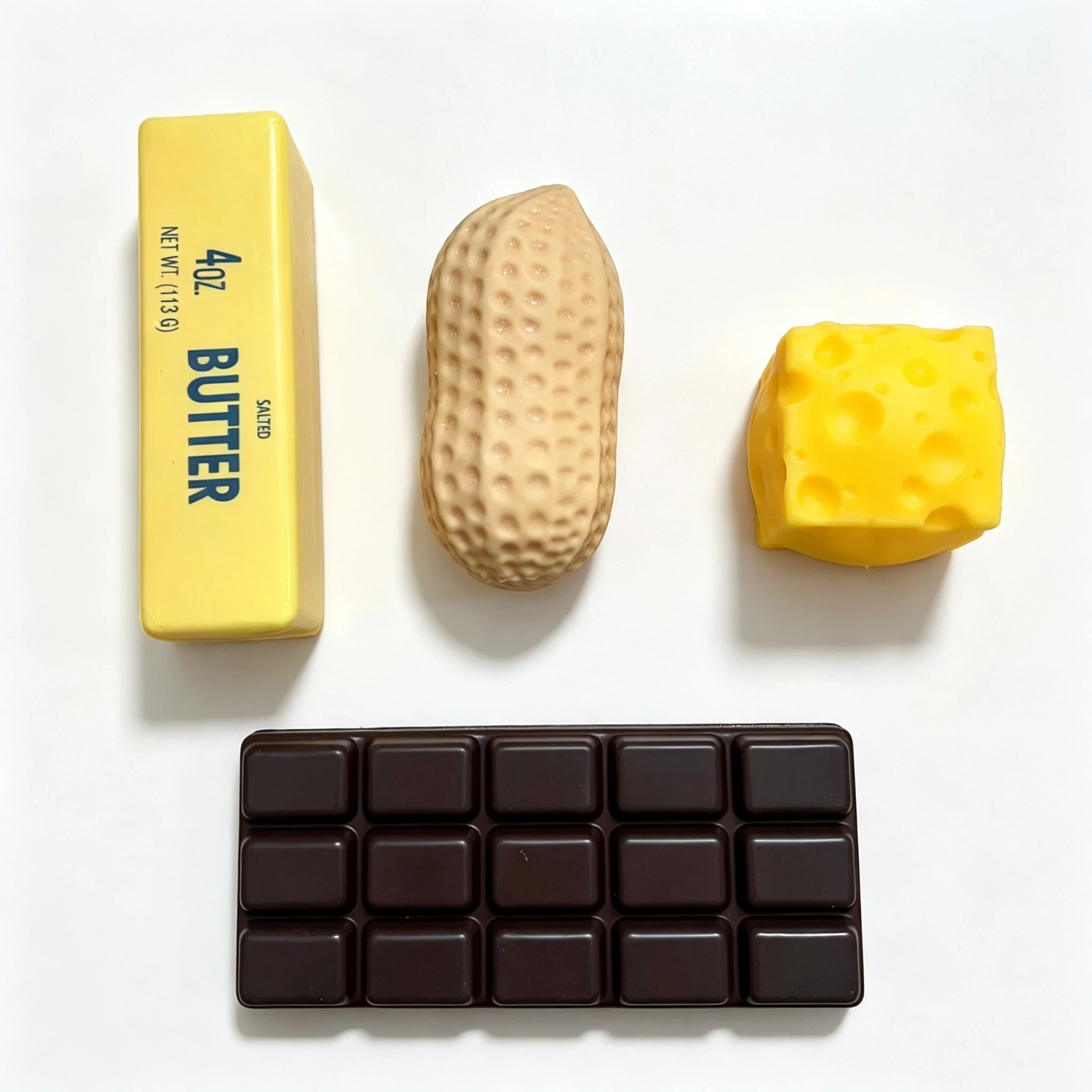 Simuliertes Schokoladen-/Erdnuss-/Käse-/Butter-Stick-Quetschspielzeug, Simuliertes Lebensmittelspielzeug, Geburtstagsgeschenk, Weihnachtsgeschenk, Halloween-Geschenk