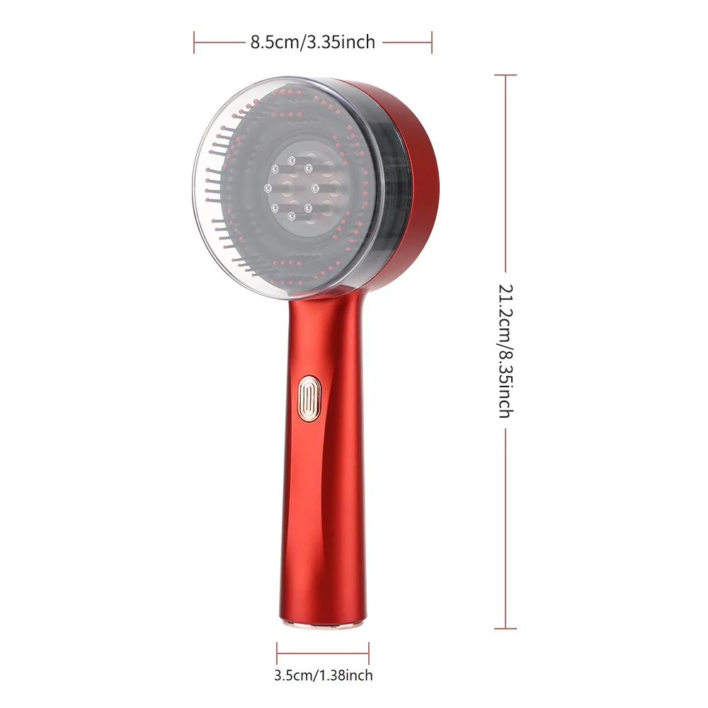 Electric Vibration Massage Comb Red Light Hair Growth Massage Scalp Brush Anti Hair Loss Liquid Oil Applicator Hair Care