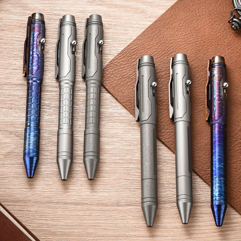 Titanium Alloy Pen Business Gel Pen Outdoor EDC Pen Signature Writing Pen Pocket Multi-purpose Tool Ballpoint Pen