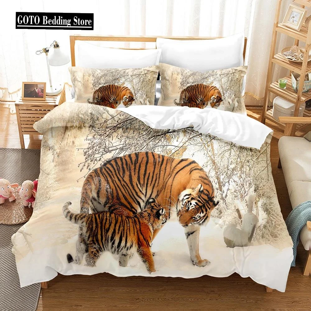 

Lion, Tiger 3D Bedding Set Adults 200x200 Duvet Cover Sets Kids,twin Full Queen King Home Textile Housse De Couette Bedclothes