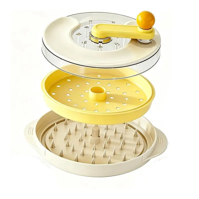 TKOH-For Cooked Meat Manual Chicken Breast Shredder Tool, 360 Twist, 11-Inch, 3-Layer Structure& View Window