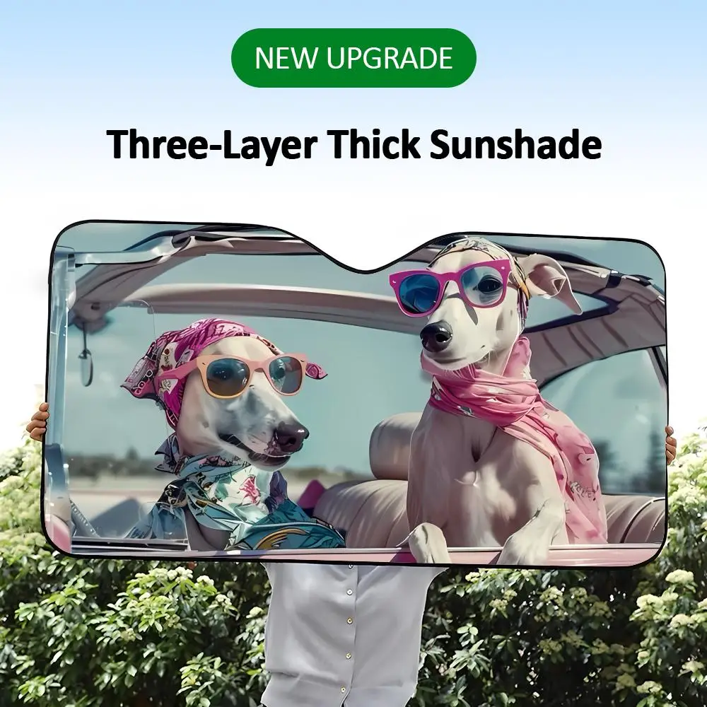 

Expressive Adorable Lovely Dog'S Eyes Sun Visor Daily Car Sun Visor Aluminum Foil Heat Insulation UV Protection