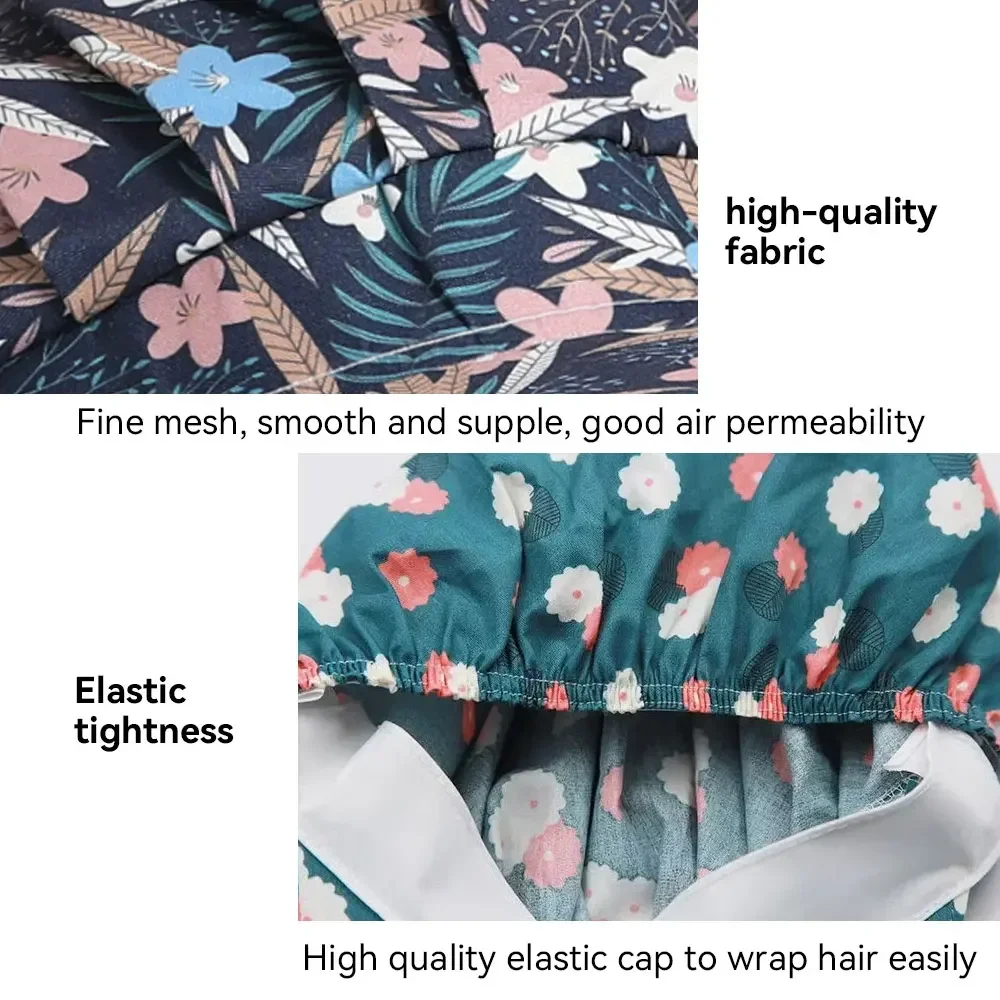 طباخ مضاد للدخان مع قبعة حافة قبعة أنثى المطبخ المنزل الطبخ الطبخ الغذاء حقيبة العمل الشعر تقديم الطعام قبعة النظافة