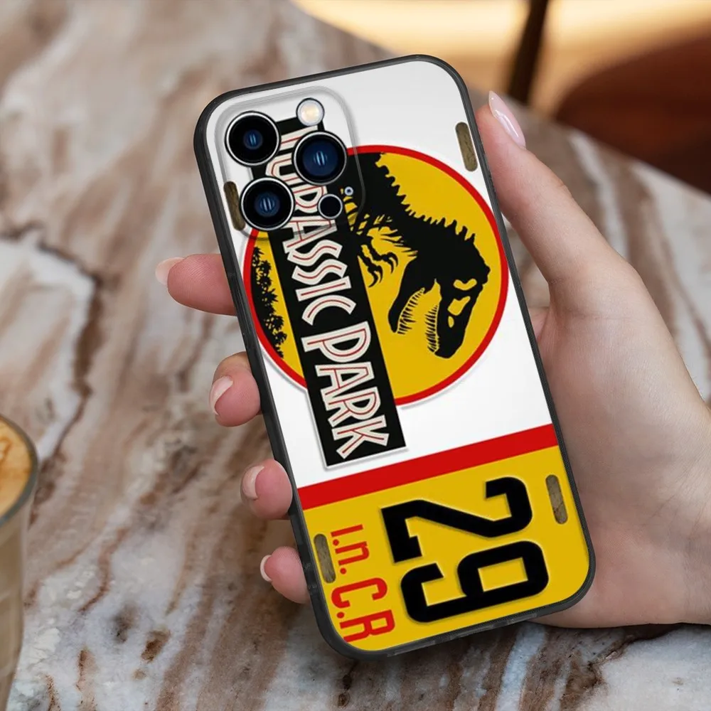 J-Jurassic Park Dinosaur Phone Case For iPhone 16,15,14,13,12,11,Pro,X,XS,Max,XR,Plus,Mini Soft Silicone Black Shockproof TPU