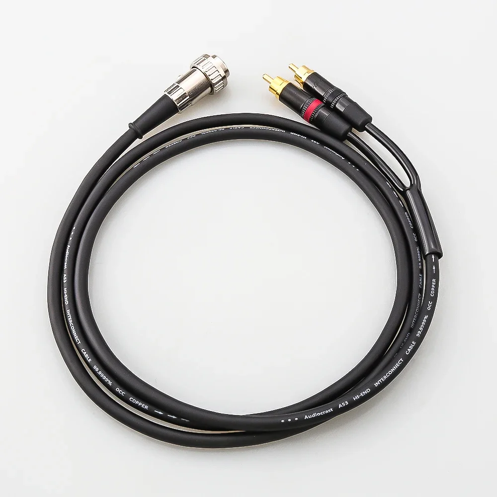 나임 하이파이 4핀 DIN에서 2 RCA 포노 플러그 스테레오 케이블 트위스트 락 OFC 4코어 턴테이블 오디오 포노 케이블 하이파이 오디오용