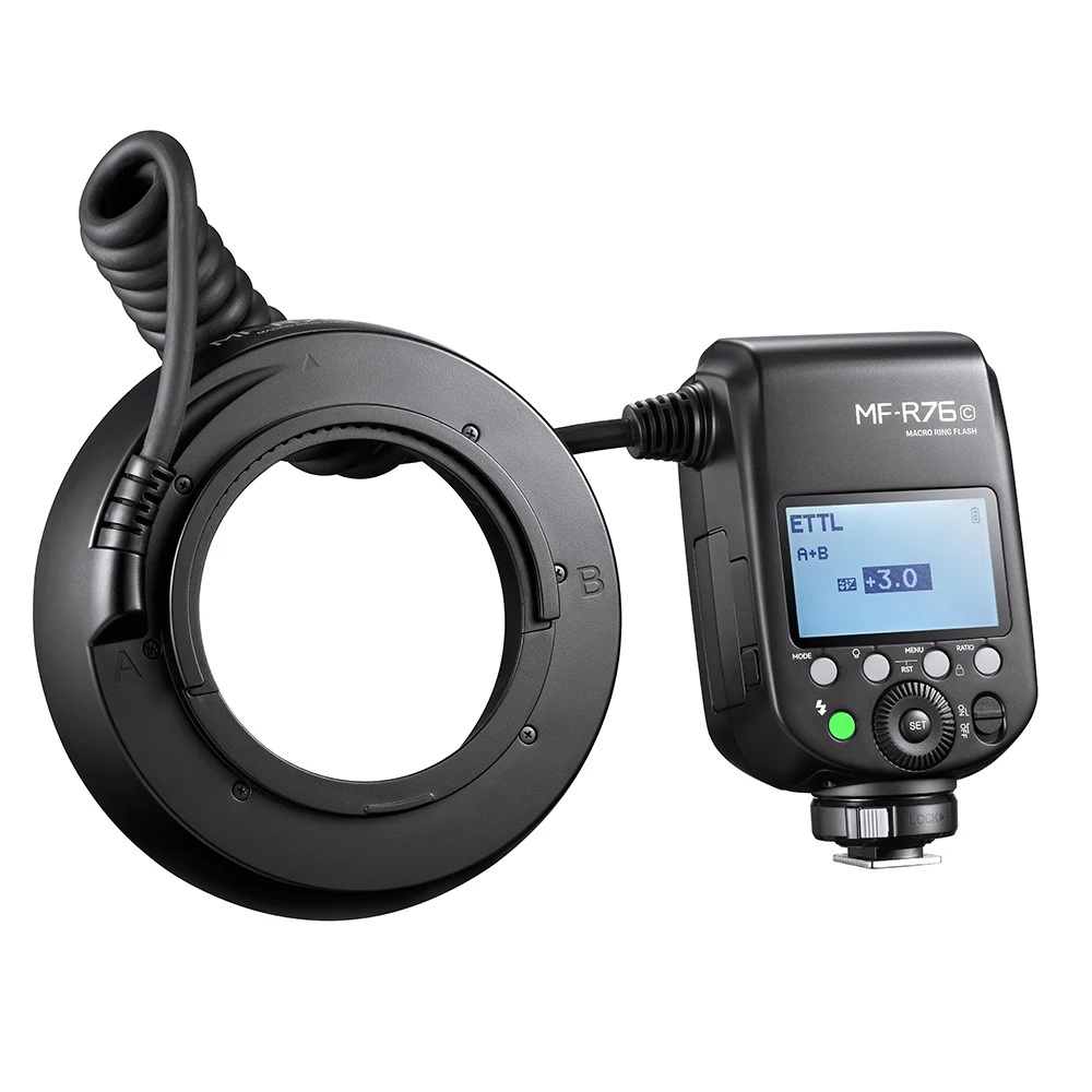 Godox MF-R76C MF-R76N MF-R76S TTL HSS 2.4G Macro Ring Flash 3000mAh Li-ion Light for Canon Nikon Sony Camera Close-up Shooting