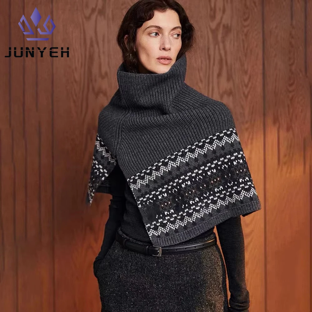 

Серая кашемировая шаль, женский зимний теплый шарф с высоким воротом, женская зимняя утолщенная верхняя одежда, вязаный шрам с запахом