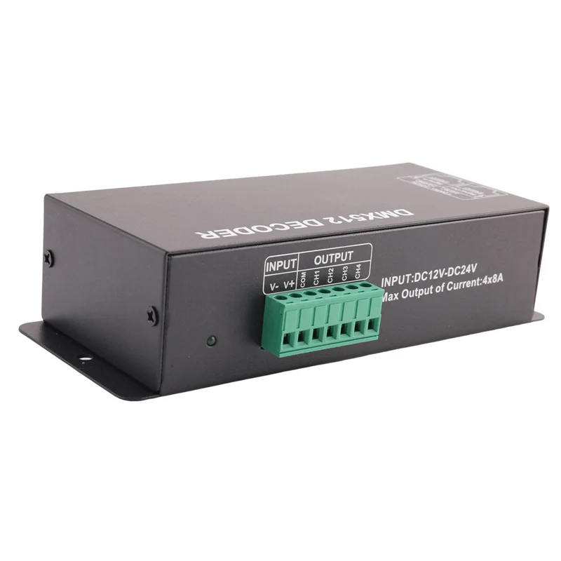 

A25P 4X Dmx 512 Digital Display Decoder,Dimming Driver Dmx512 Controller For LED Rgbw Tape Strip Light Rj45 Connection