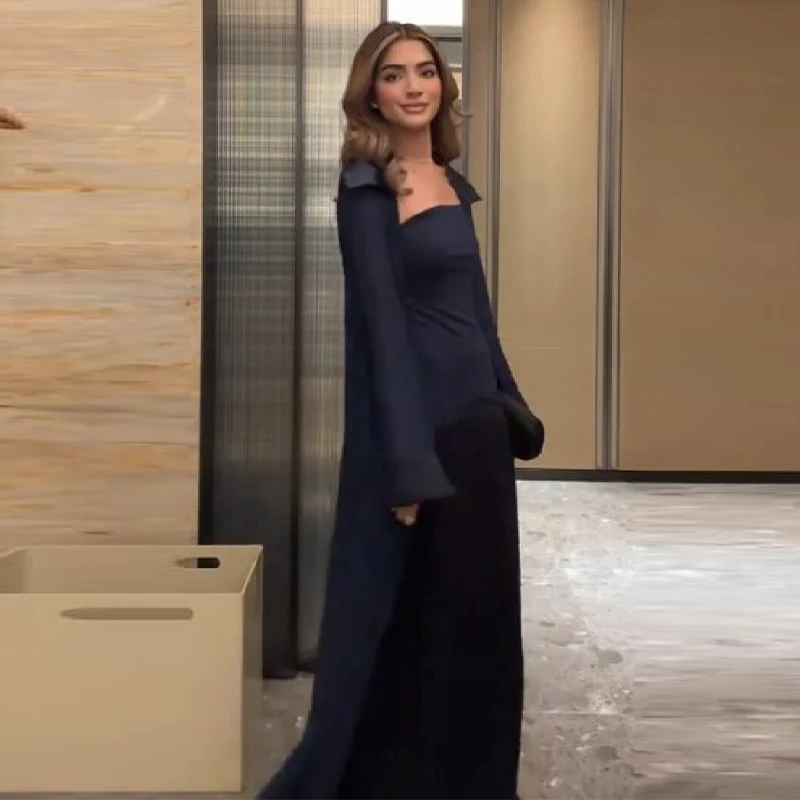 Retro Elegant Gown Modest Satin Sexy Trendy Women Maxi Dress Holiday Party Stylish Chic Minimalist Ladies Evening Outfit view 2