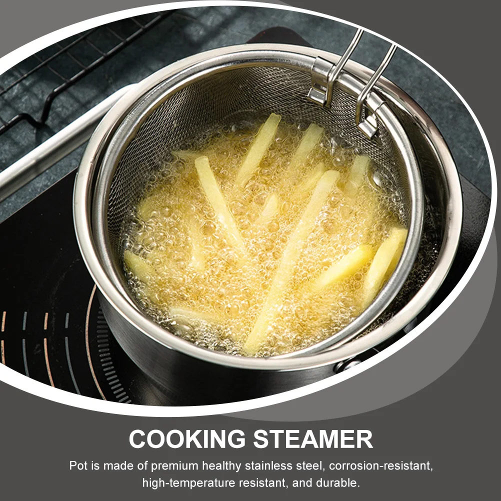 

Multifunctional Stainless Steel Food 1 Set With Fry Basket Large Capacity Corrosion Resistant High Temp Cooking Stockpot Kitchen