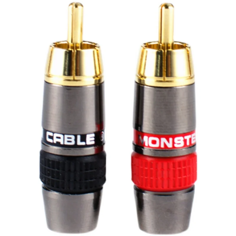 Monster RCA Enthusiast Audio Signal Cable Lotus Plug RCA Plug Pure Copper Connector 50/100 PCS