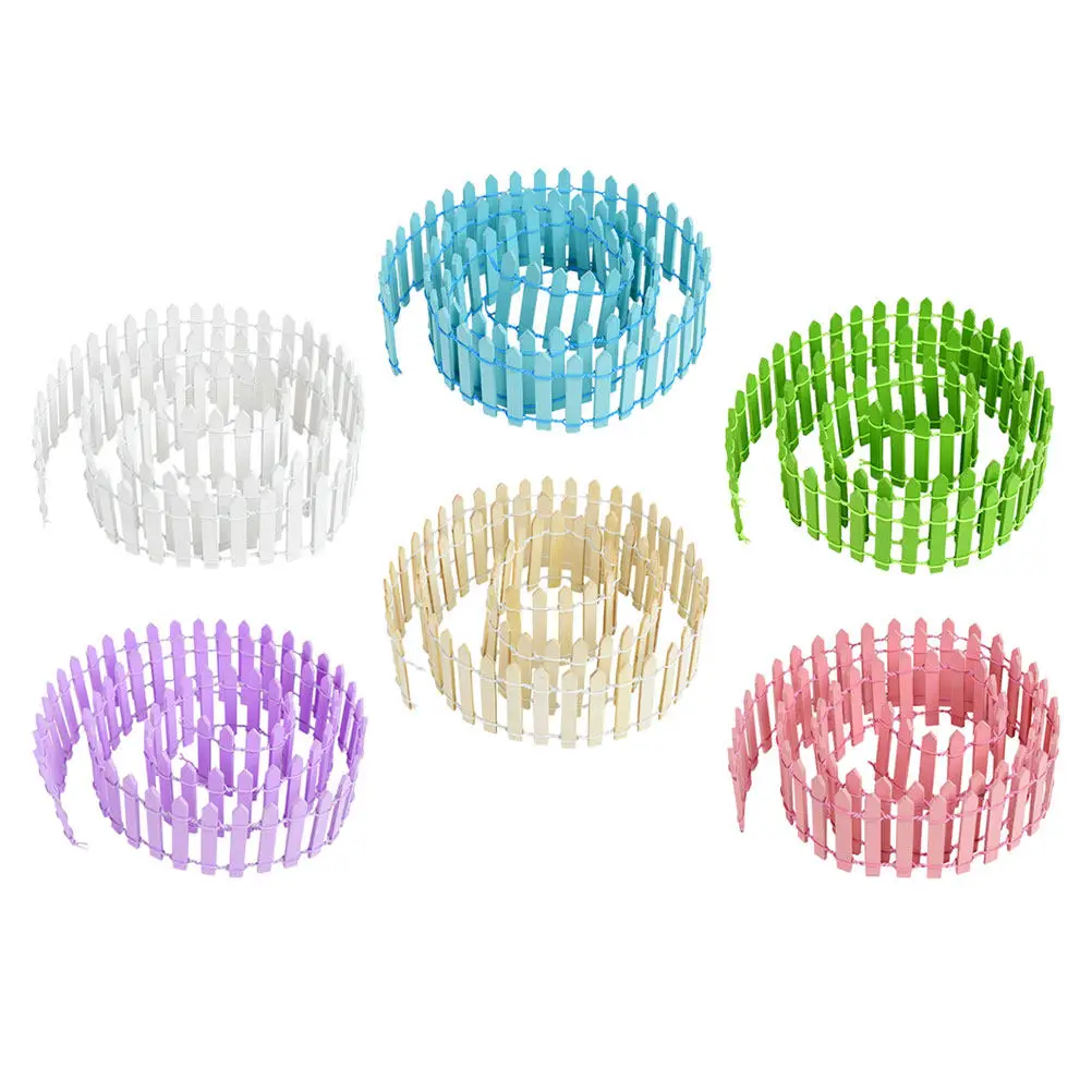 

Набор из 6 миниатюрных деревянных заборчиков для сада, имитация, яркие цвета, гладкая поверхность, идеально подходит для сказочных садов и микроландшафтов