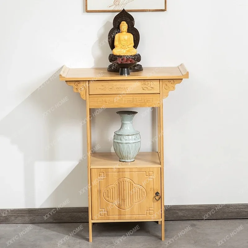 XX New Chinese Style Altar Solid Wood Porch Household Minimalist Modern Worship God of Wealth a Long Narrow Table Buddha Shrine