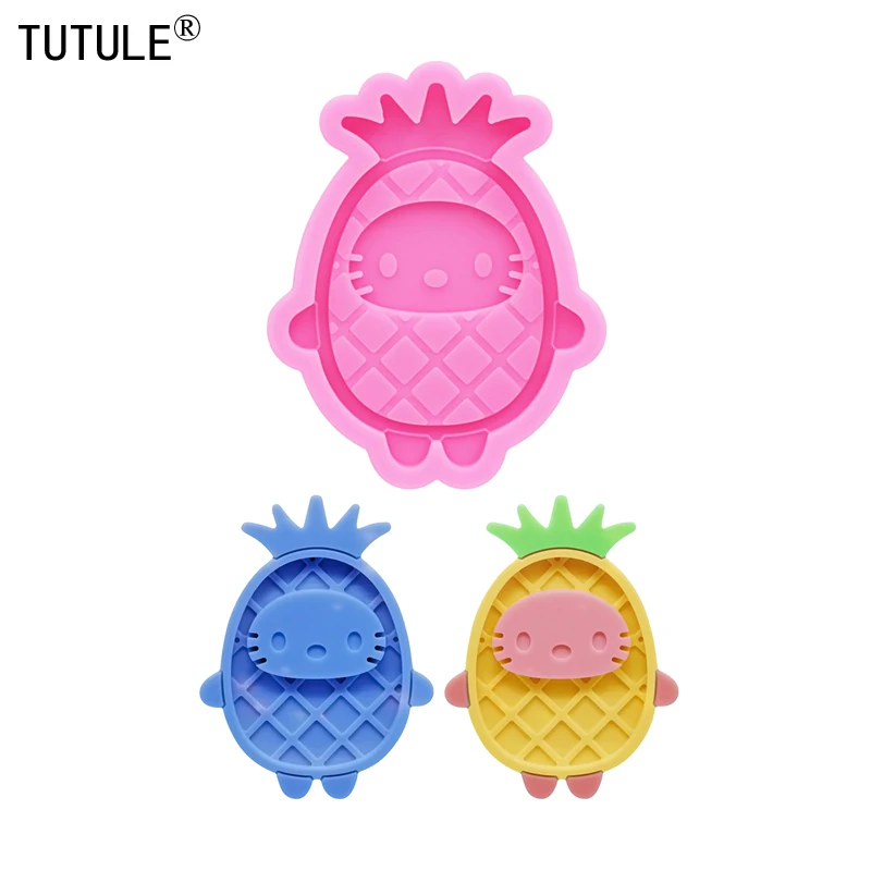 Shiny Pineapple shaker Keychain Earrings Silicone Mold DIY Pineapple Clay Epoxy Resin Accessories Mold Chocolate cake Decor mold