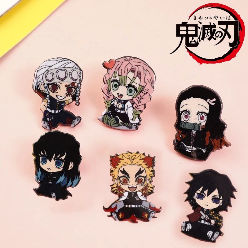 Demon Slayer's Blade Anime Enamel Pin Brooch Set Bag Backpack Shirt Jean Jacket Sweater Hat Vest Clothing GiftS