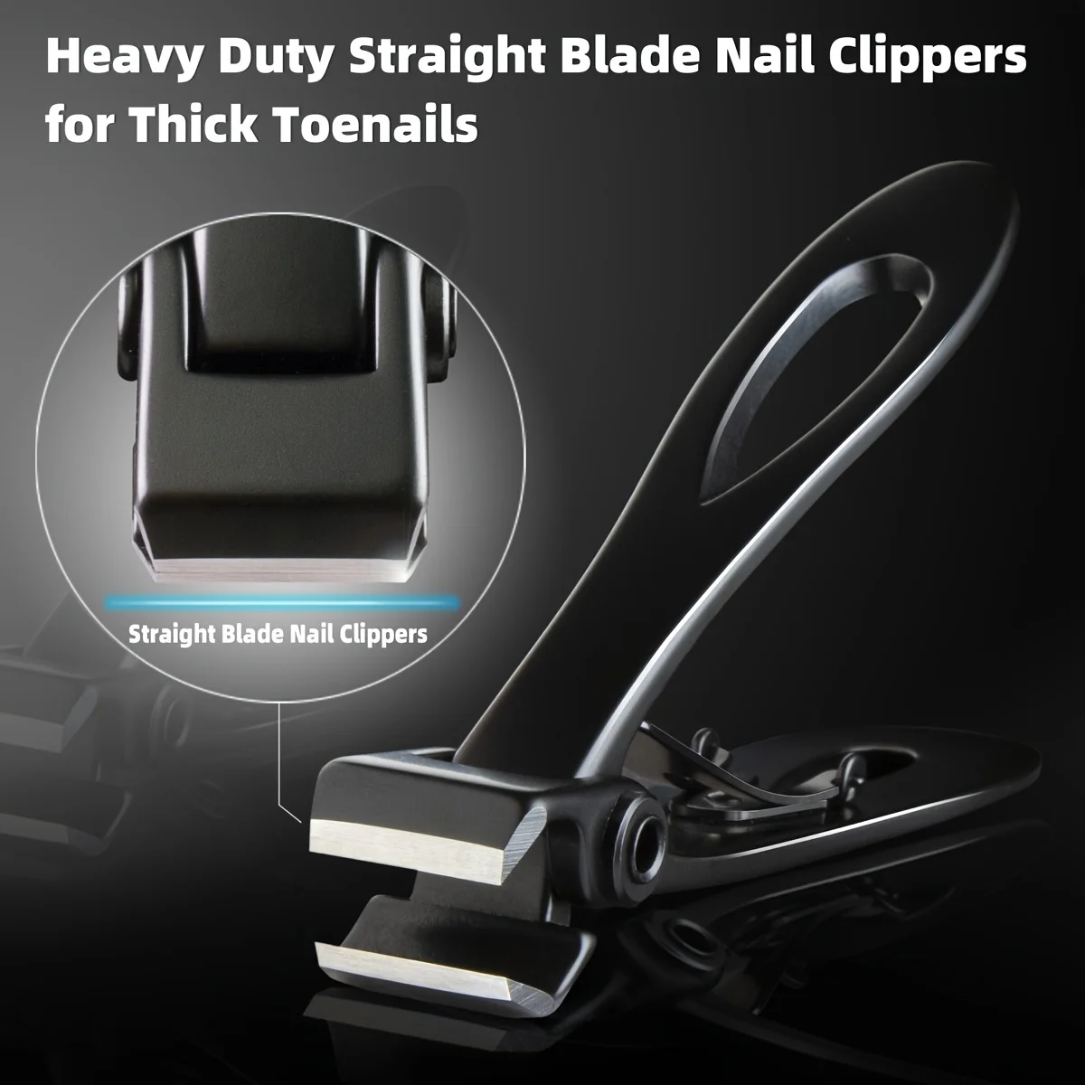 모던 스트레이트 손톱깎이, 17mm 넓은 턱 개방형 헤비 듀티 두꺼운 발톱깎이 철제 보관함 포함 합금강 블레이드
