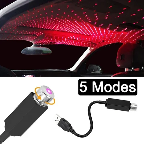 

LED Car Roof Star Atmosphere Lights Projector Light Interior Ambient Atmosphere Galaxy Lamp Decoration Light USB Plug