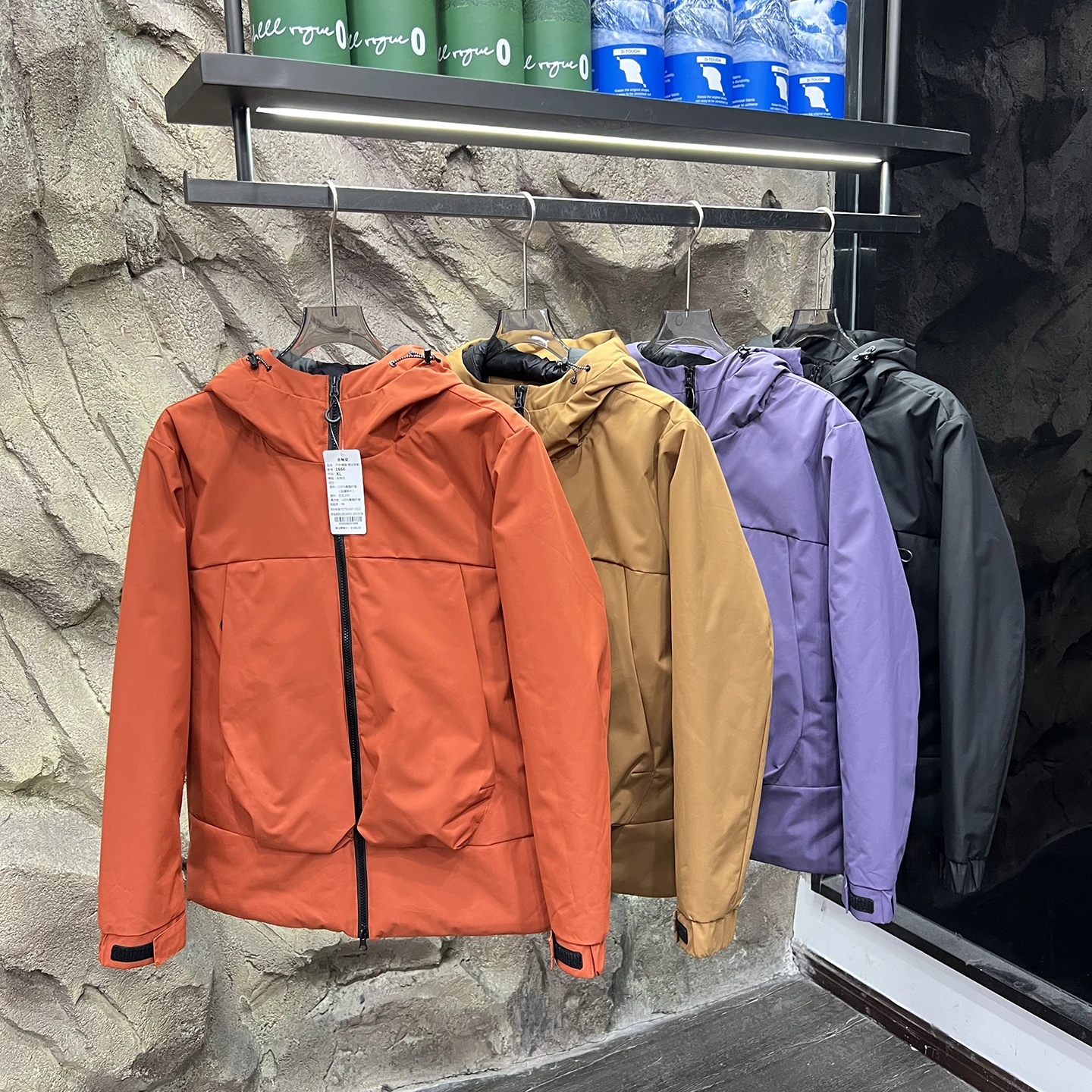 الشباب الرجال في الهواء الطلق القطن Jaet مقنعين يندبروف مقاوم للماء الخريف الشتاء معطف ألياف البوليستر سستة إغلاق الوقوف صالح