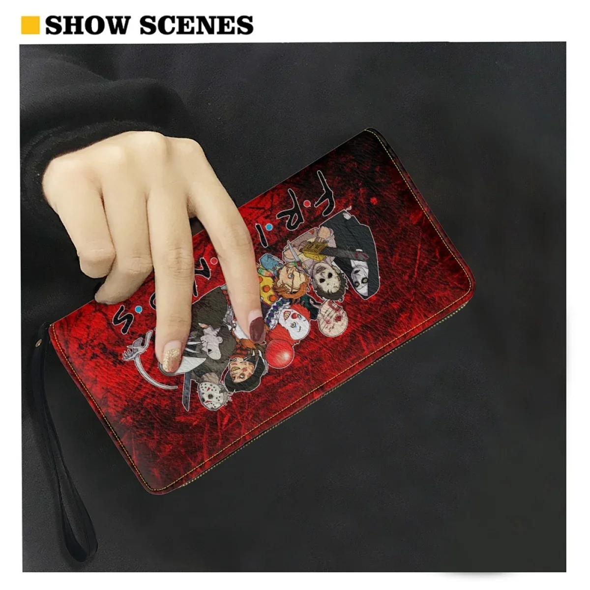 Horror Killer Wallet Classic Movie Print Durable Clutch Purse Outdoor Style Luxury Designer Bag Carteras Para Mujeres Halloween