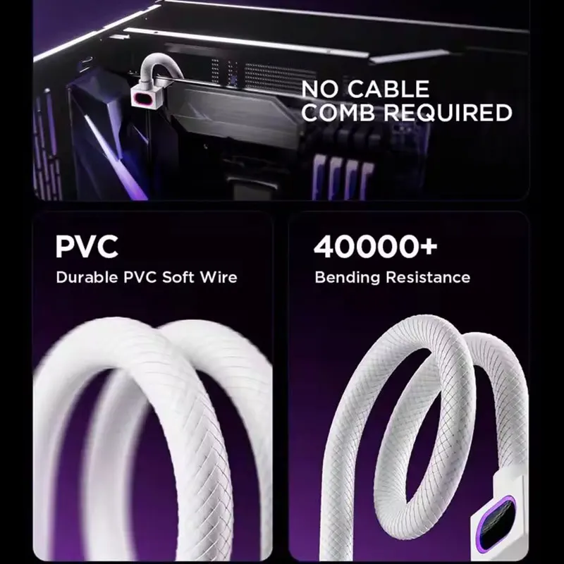 UPSIREN CPU 8PIN Motherboard Extension Cable, ARGB PC Cable with 5V 3Pin,18AWG 90° Right-Angle Design,Male-to-Female Connectors