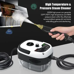 Limpadores a vapor portáteis de alta pressão e temperatura, 2500w, ar condicionado, capô de cozinha, carro, máquina de limpeza a vapor, ferramentas de limpeza