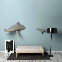 132cm Swimming Shark Paper Model 3D DIY Home Wall Decoration Handmade Hanging Art Papercraft Room Ornament Origami Puzzles Gifts