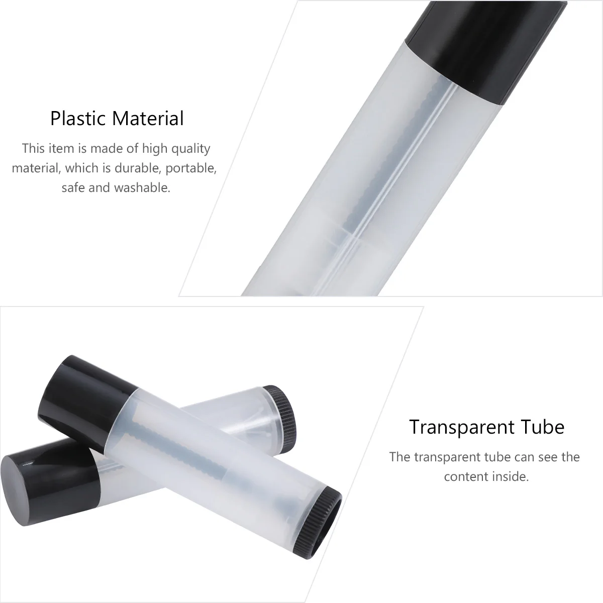 

20Pcs Stylish Clear Lip Balm Tubes Exquisite Plastic Lip Gloss Bottle Containers