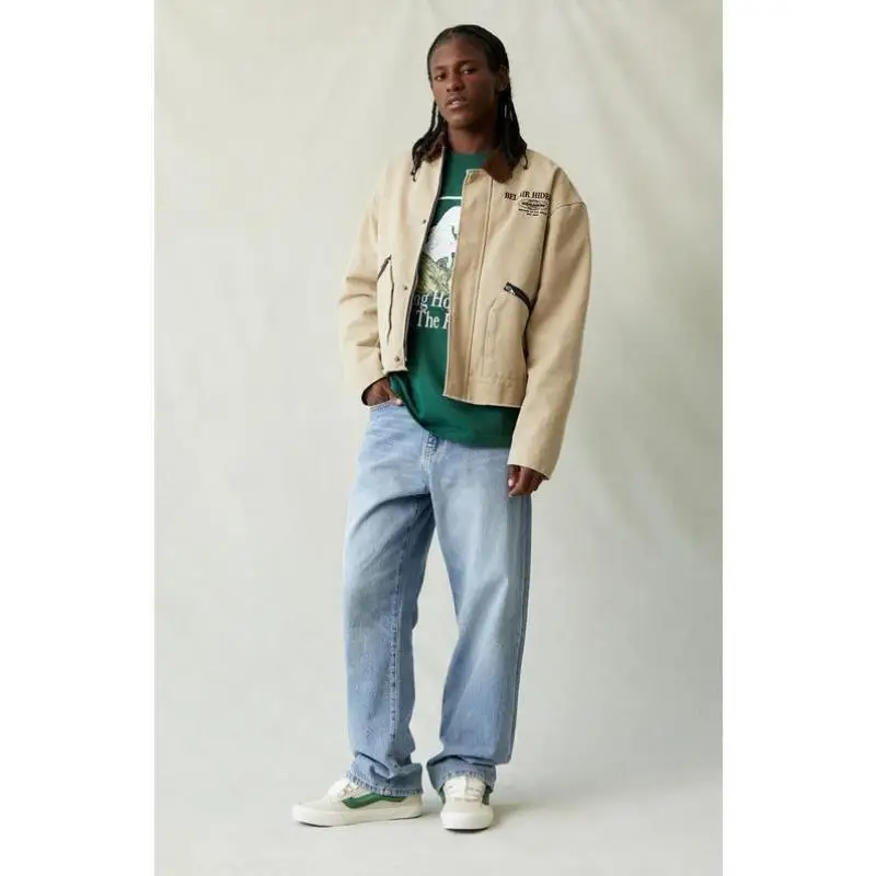 

Loose Fit Men's Jeans Dylan mid Size Men's Casual Straight Leg Blue Denim Pants Autumn Faion plus Size Youthful Sle