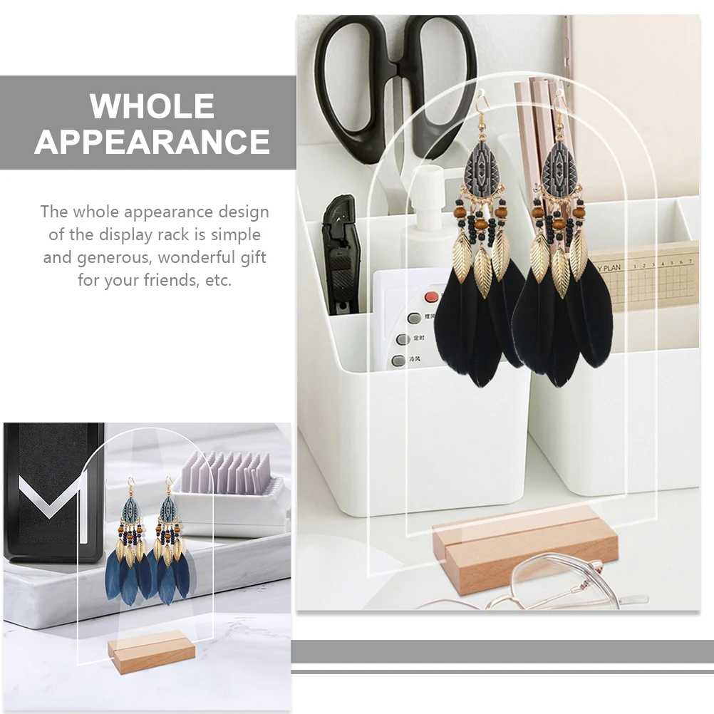 

1Set Earring Display Stand Wooden Base Jewelry Organizer Holder Practical Earring Display Rack for Counters Jewelry Rack