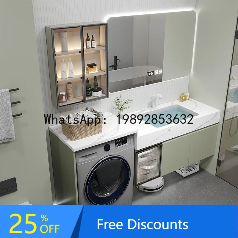 Z11- Washing Machine Integrated  Companion Rock Board Ceramic Bathroom  Combination Toilet Wash Face Wash Basin