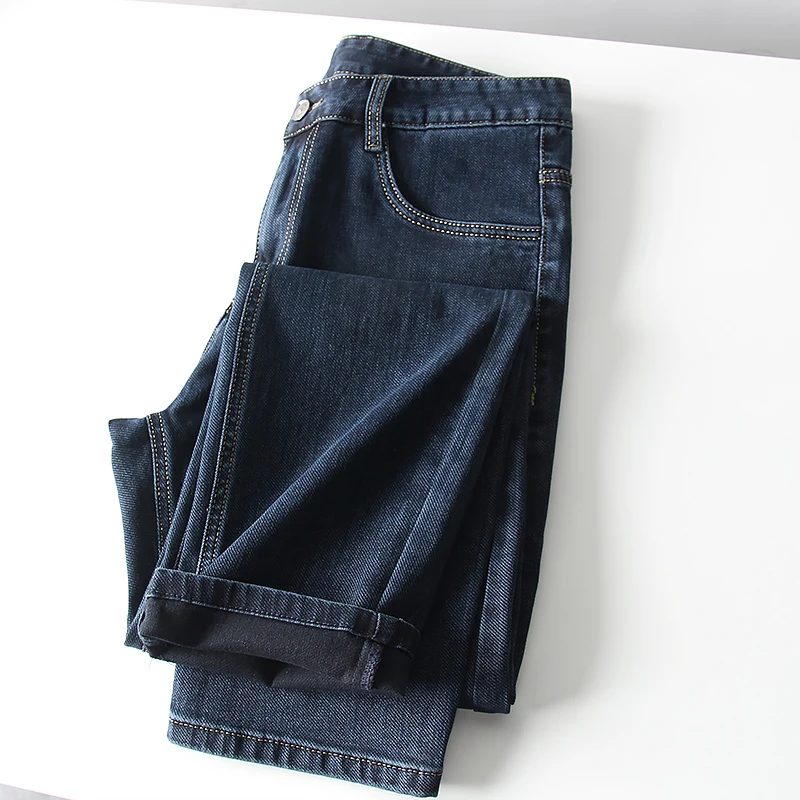 

Высококачественные удобные мужские модные повседневные джинсы прямого кроя с эффектом потертости, с высокой талией, на молнии, молодежные, популярные, стильные