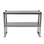 Double Overshelf, Double Tier Stainless Steel Overshelf, 36 in. Length x 12 in. Width Double Deck Overshelf, Height Adjustable O