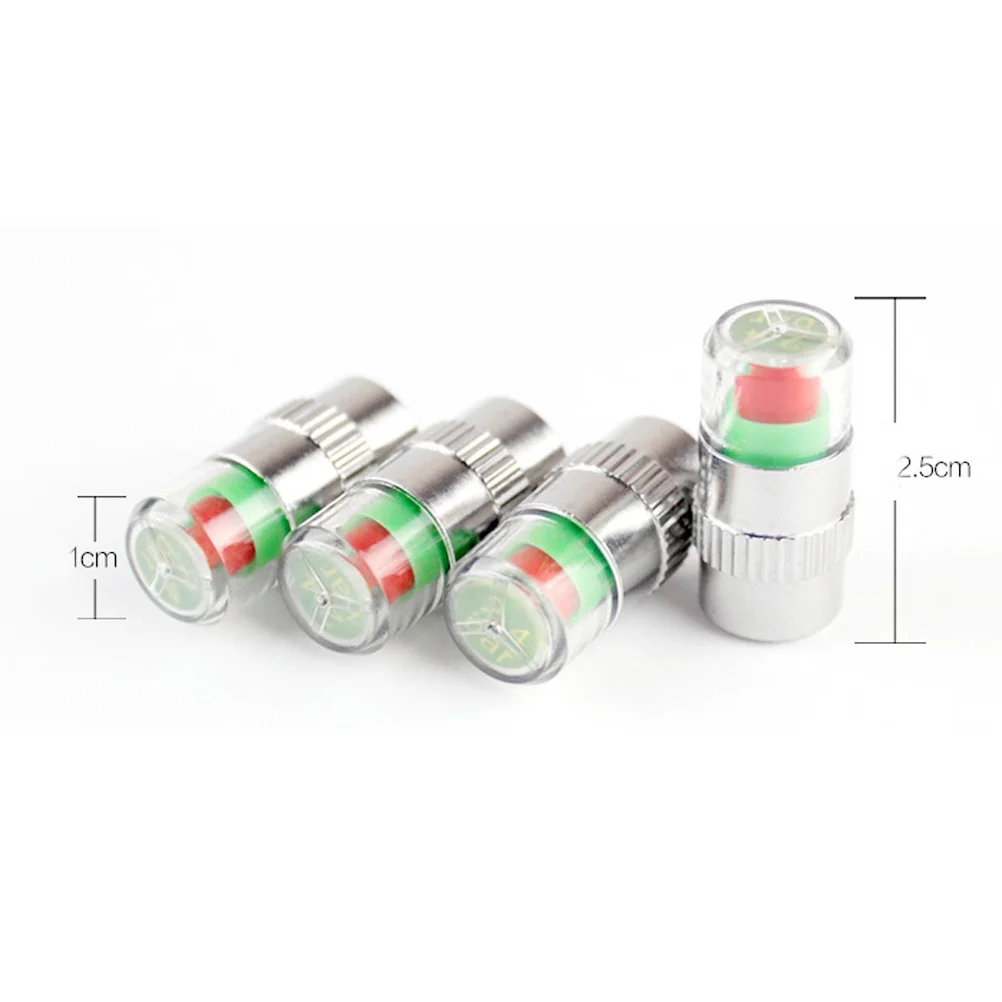 4 個のタイヤ空気圧モニターキャップ緑黄赤インジケーター車オートバイ自転車タイヤセンサーバルブステムアラート用
