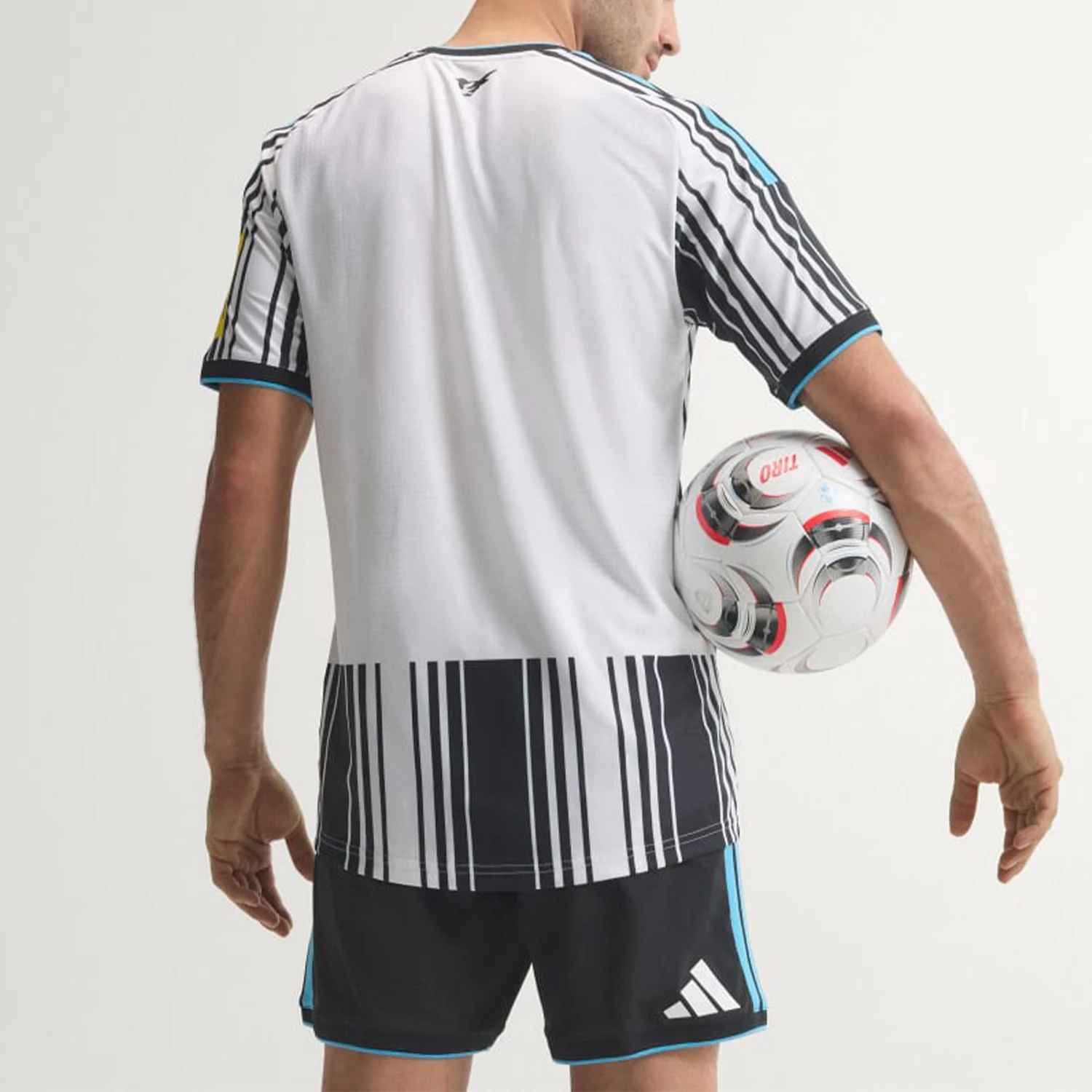 Adidas genuine men's breathable printed pullover striped football short sleeved T-shirt JZ4713