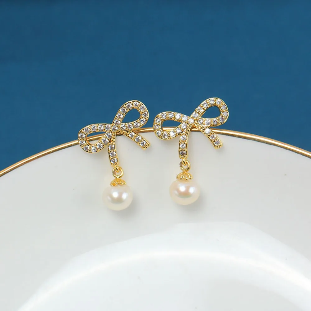 

6PCS S925 Sterling Silver Needle 18K Gold Wrapped Plated Brass Earring Settings Diy Jewelry Pearl Earrings Accessories